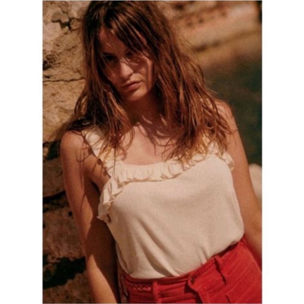 Sezane isaure top in cream